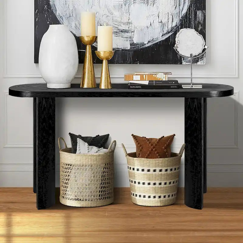 Console moderne de 152 cm avec pieds incurvés