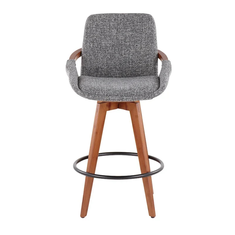 Tabouret de comptoir à hauteur fixe 26 pouces en tissu Noise