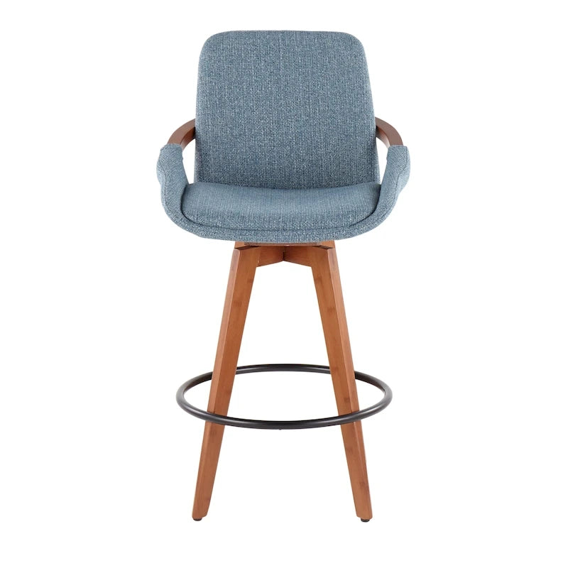 Tabouret de comptoir à hauteur fixe 26 pouces en tissu Noise