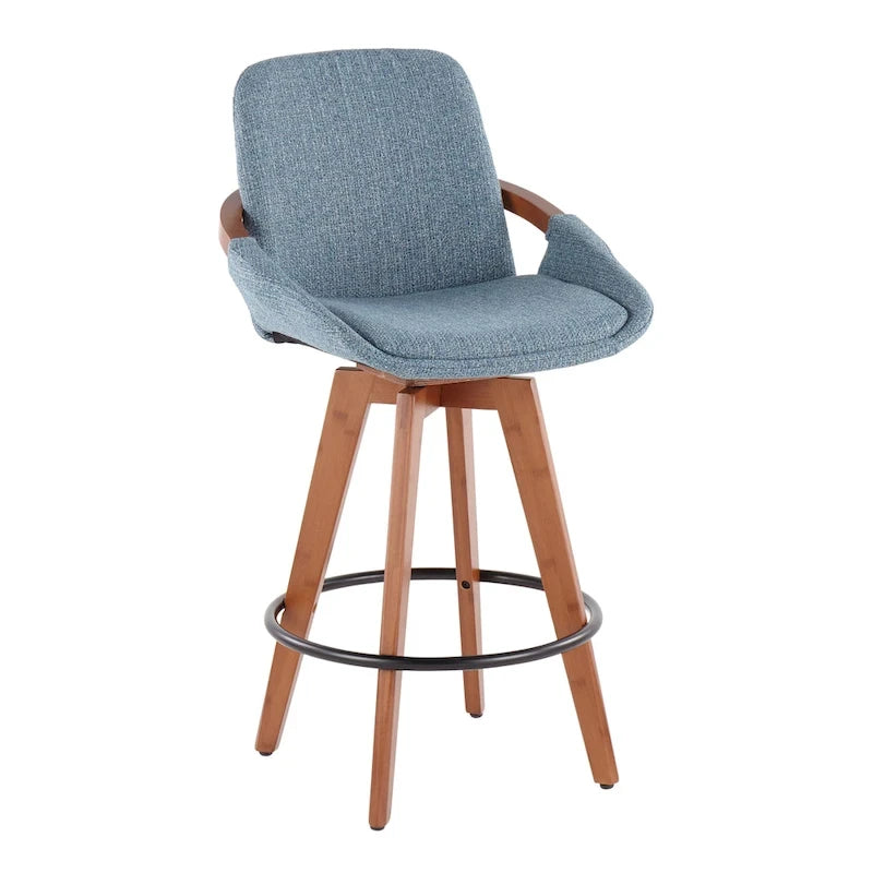 Tabouret de comptoir à hauteur fixe 26 pouces en tissu Noise