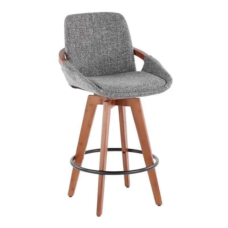 Tabouret de comptoir à hauteur fixe 26 pouces en tissu Noise