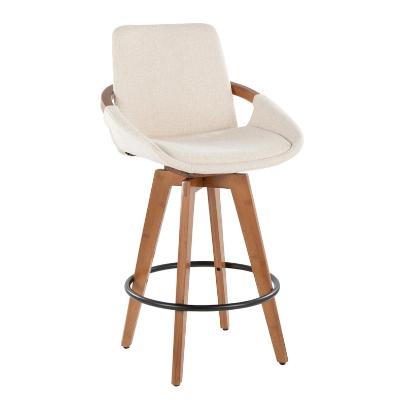 Tabouret de comptoir à hauteur fixe 26 pouces en tissu Noise