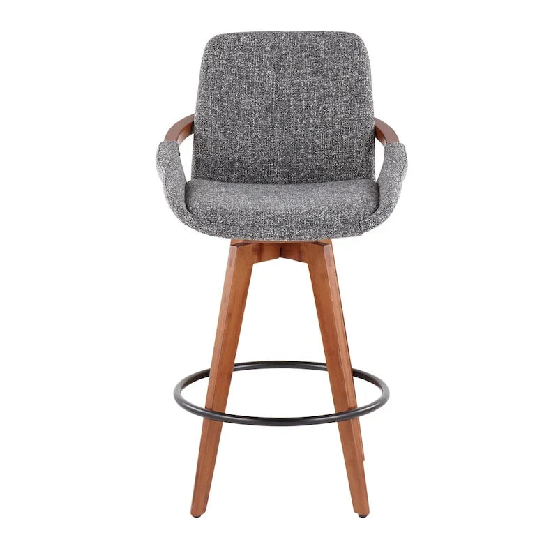 Tabouret de comptoir à hauteur fixe 26 pouces en tissu Noise