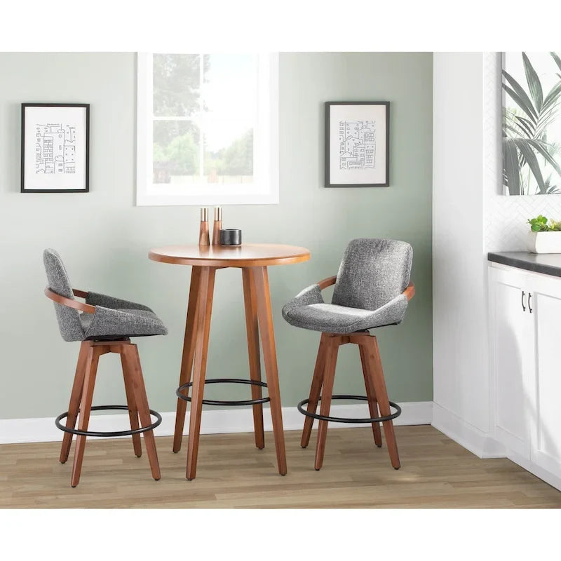 Tabouret de comptoir à hauteur fixe 26 pouces en tissu Noise
