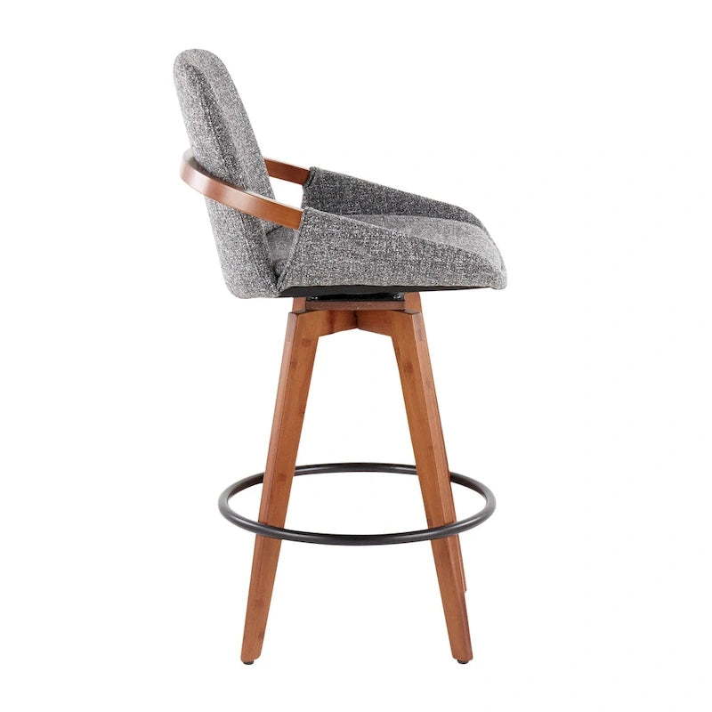 Tabouret de comptoir à hauteur fixe 26 pouces en tissu Noise