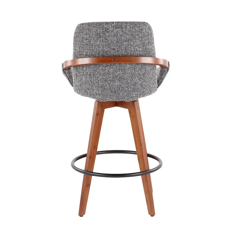 Tabouret de comptoir à hauteur fixe 26 pouces en tissu Noise