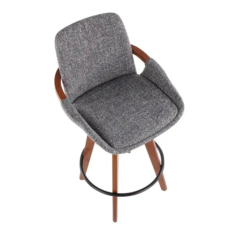 Tabouret de comptoir à hauteur fixe 26 pouces en tissu Noise