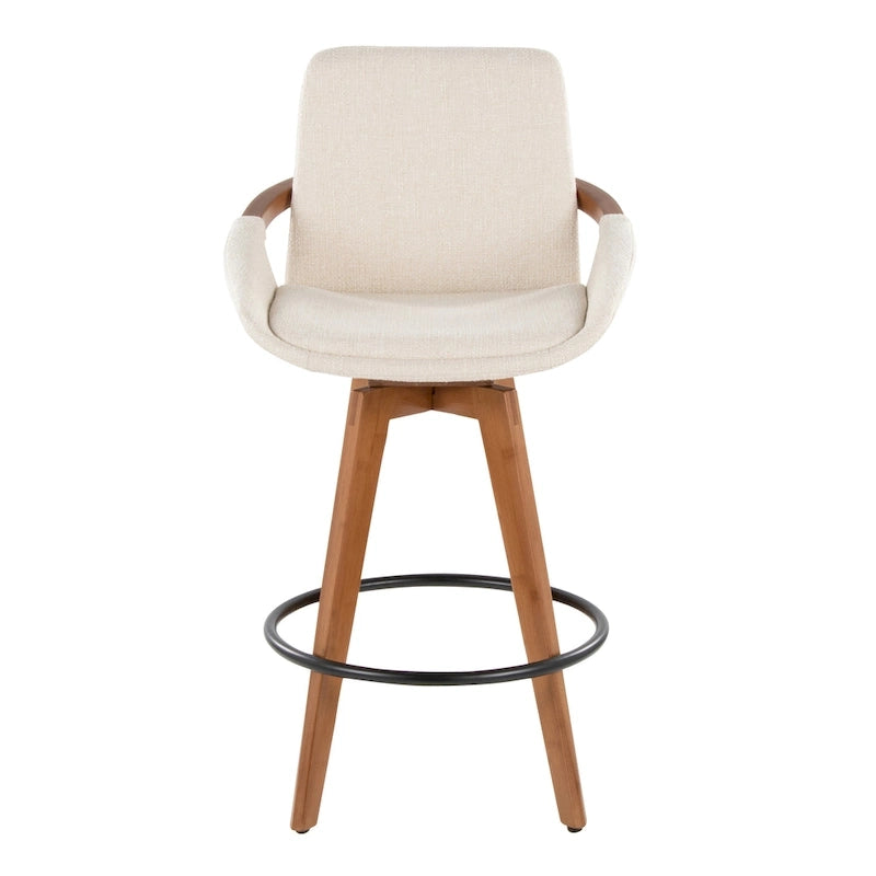 Tabouret de comptoir à hauteur fixe 26 pouces en tissu Noise