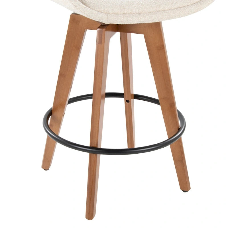 Tabouret de comptoir à hauteur fixe 26 pouces en tissu Noise