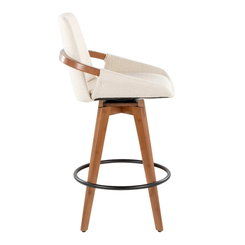Tabouret de comptoir à hauteur fixe 26 pouces en tissu Noise