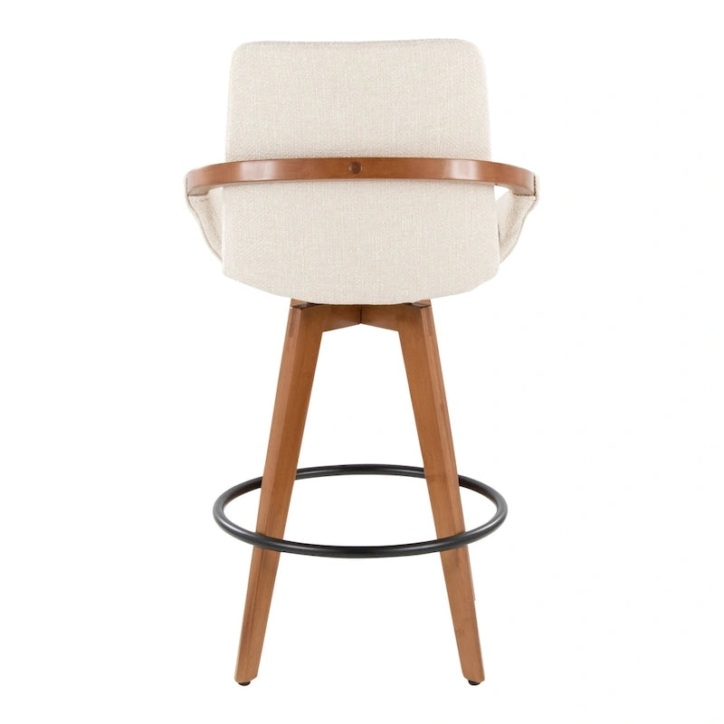 Tabouret de comptoir à hauteur fixe 26 pouces en tissu Noise