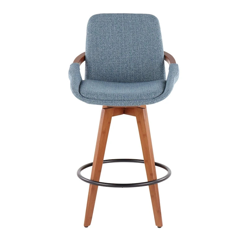 Tabouret de comptoir à hauteur fixe 26 pouces en tissu Noise