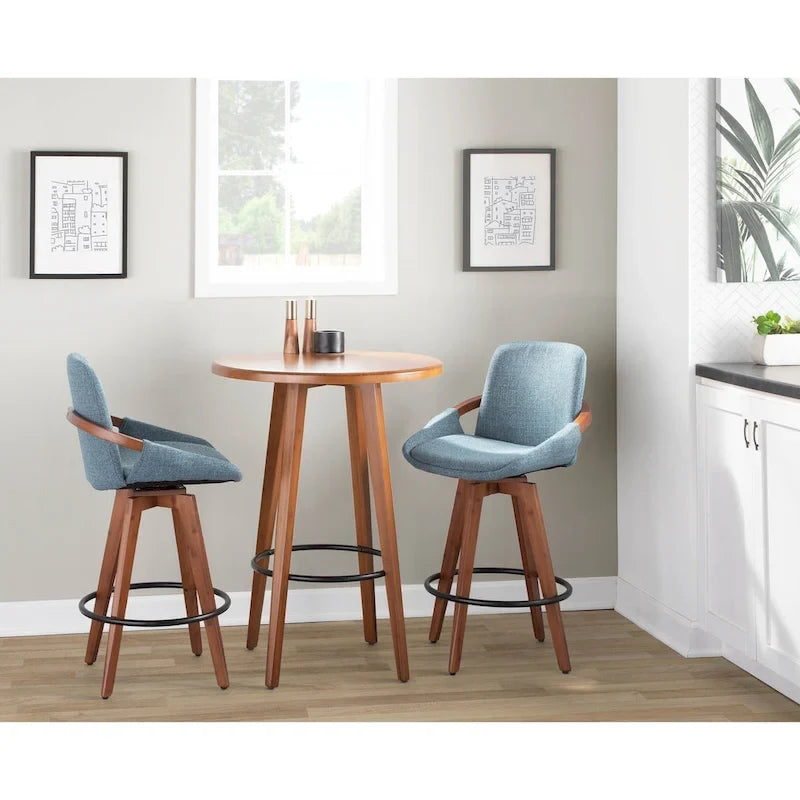 Tabouret de comptoir à hauteur fixe 26 pouces en tissu Noise