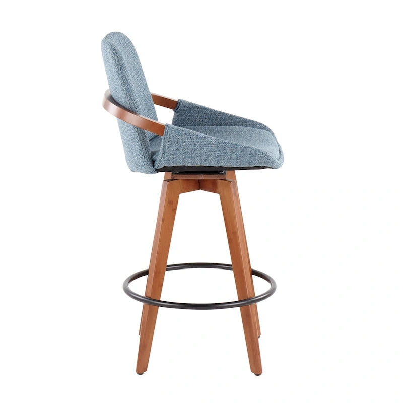 Tabouret de comptoir à hauteur fixe 26 pouces en tissu Noise