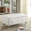 Banc de rangement capitonné en tissu