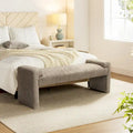 Banc de chambre tapissé avec plateau d'accoudoir