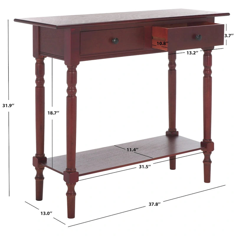 Table console grise à 2 tiroirs 38 L x 13 P x 32 H
