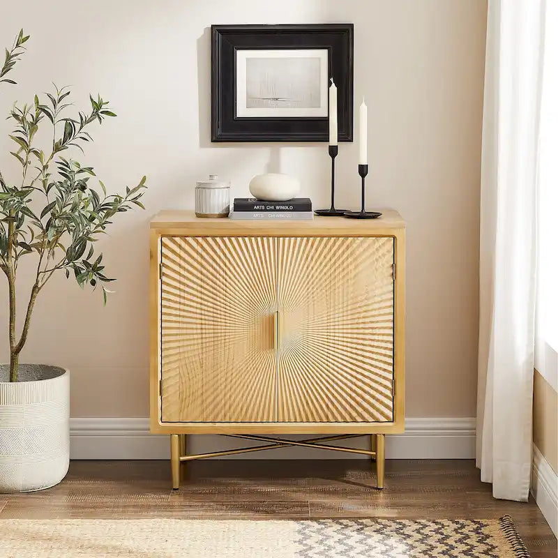 Meuble d'appoint en bois texturé