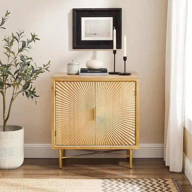 Meuble d'appoint en bois texturé