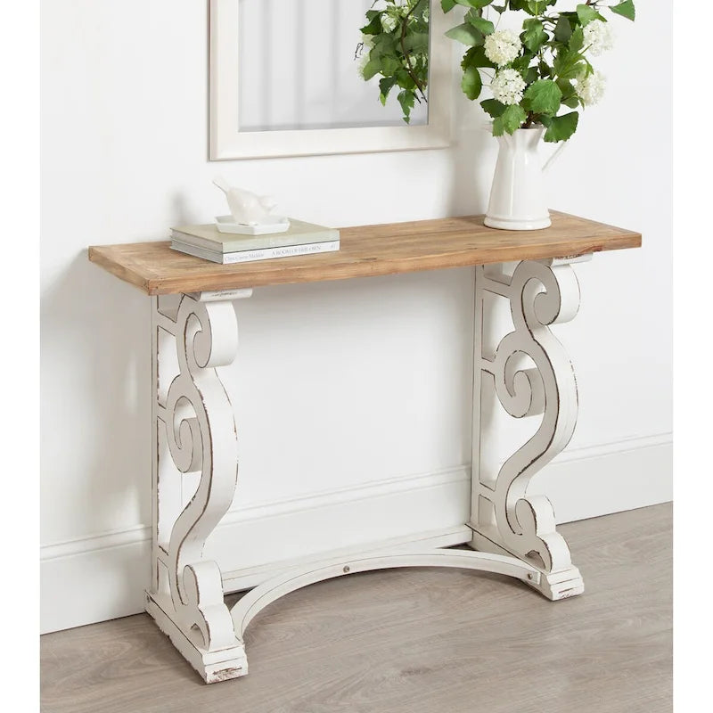Kate and Laurel Wyldwood Country French Solid Wood Console table